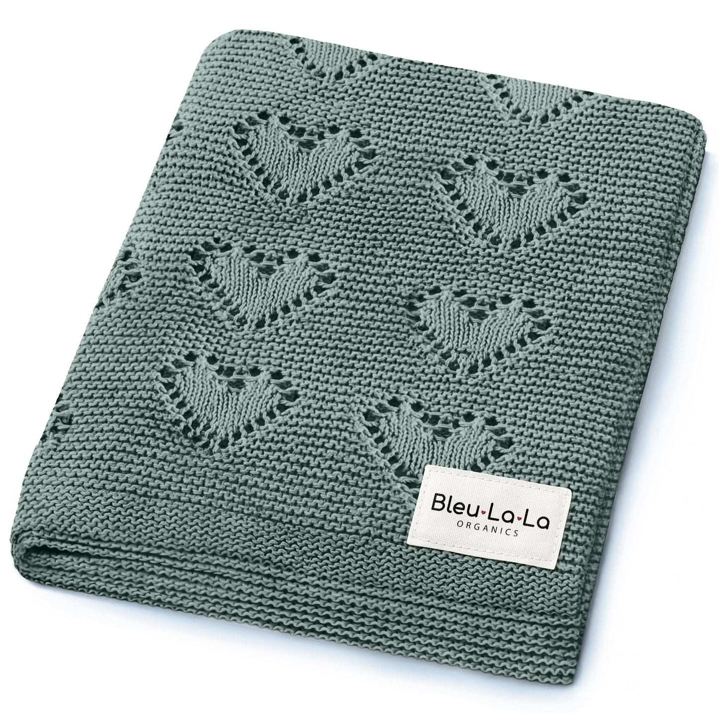 100% Cotton Luxury Knit Heart Swaddle Baby Blanket