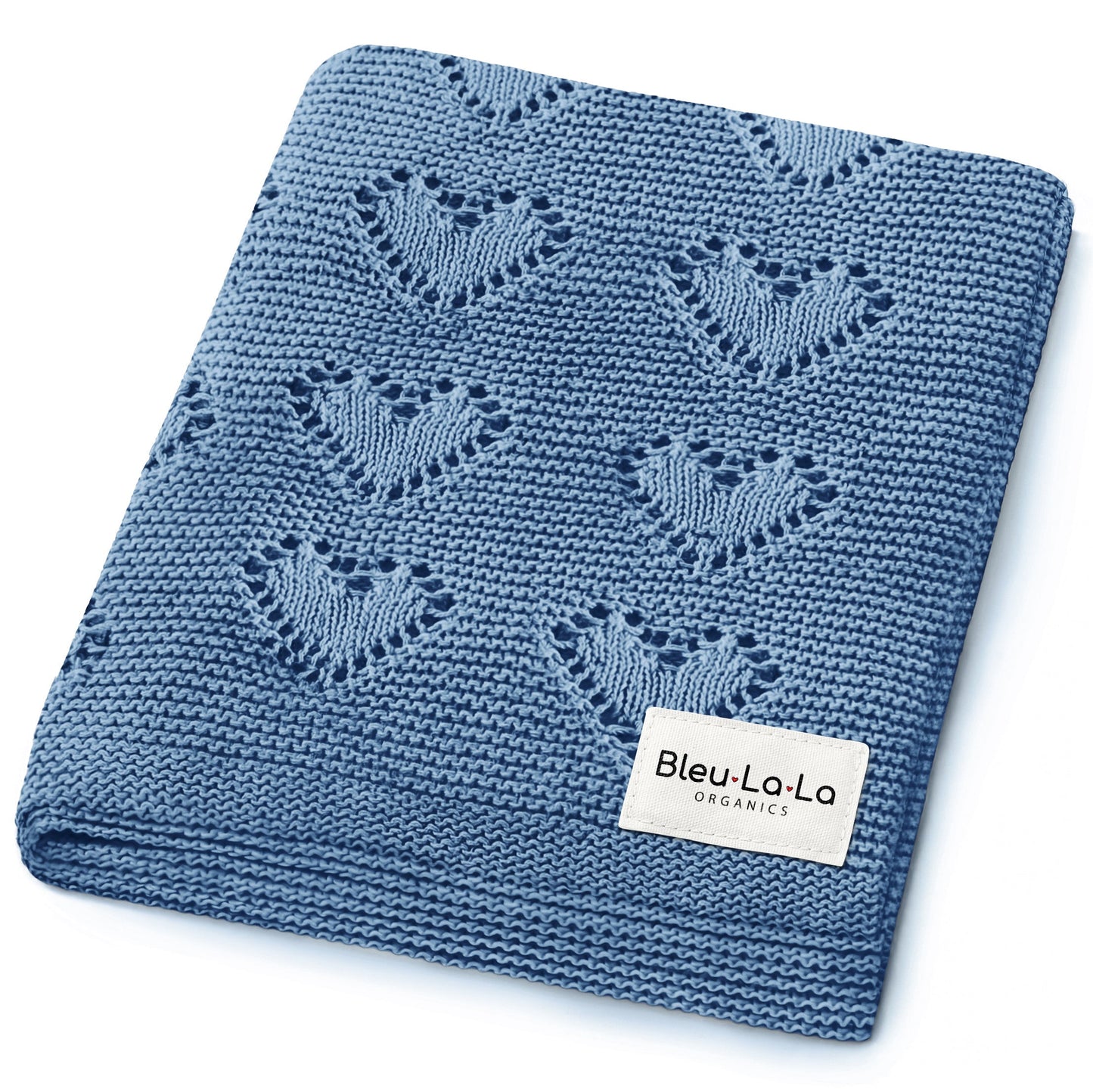 100% Cotton Luxury Knit Heart Swaddle Baby Blanket