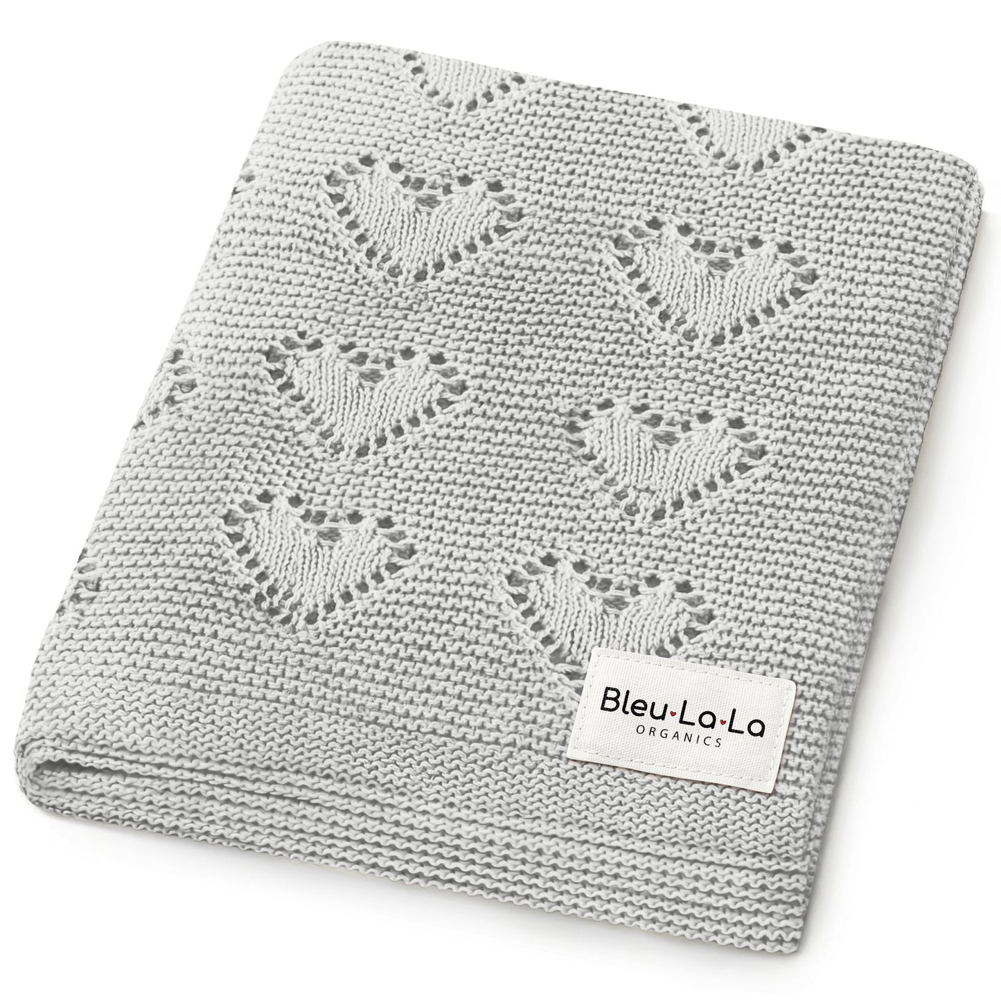 100% Cotton Luxury Knit Heart Swaddle Baby Blanket