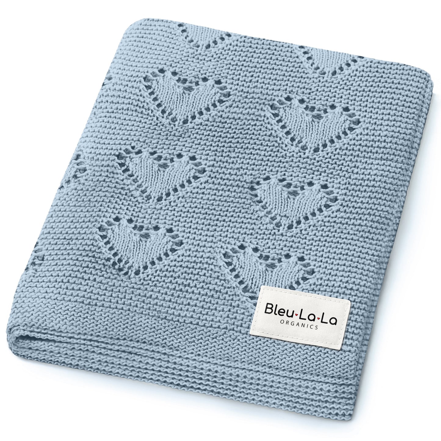 100% Cotton Luxury Knit Heart Swaddle Baby Blanket