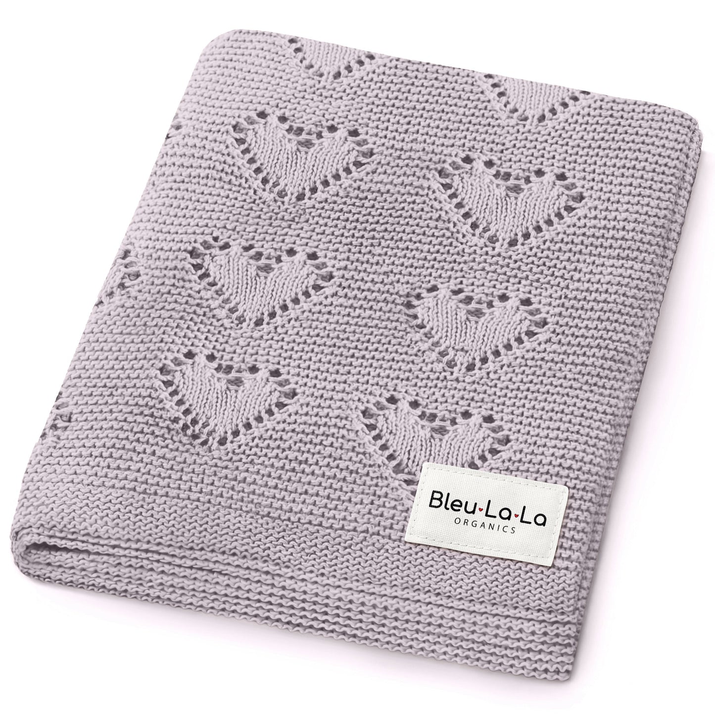 100% Cotton Luxury Knit Heart Swaddle Baby Blanket