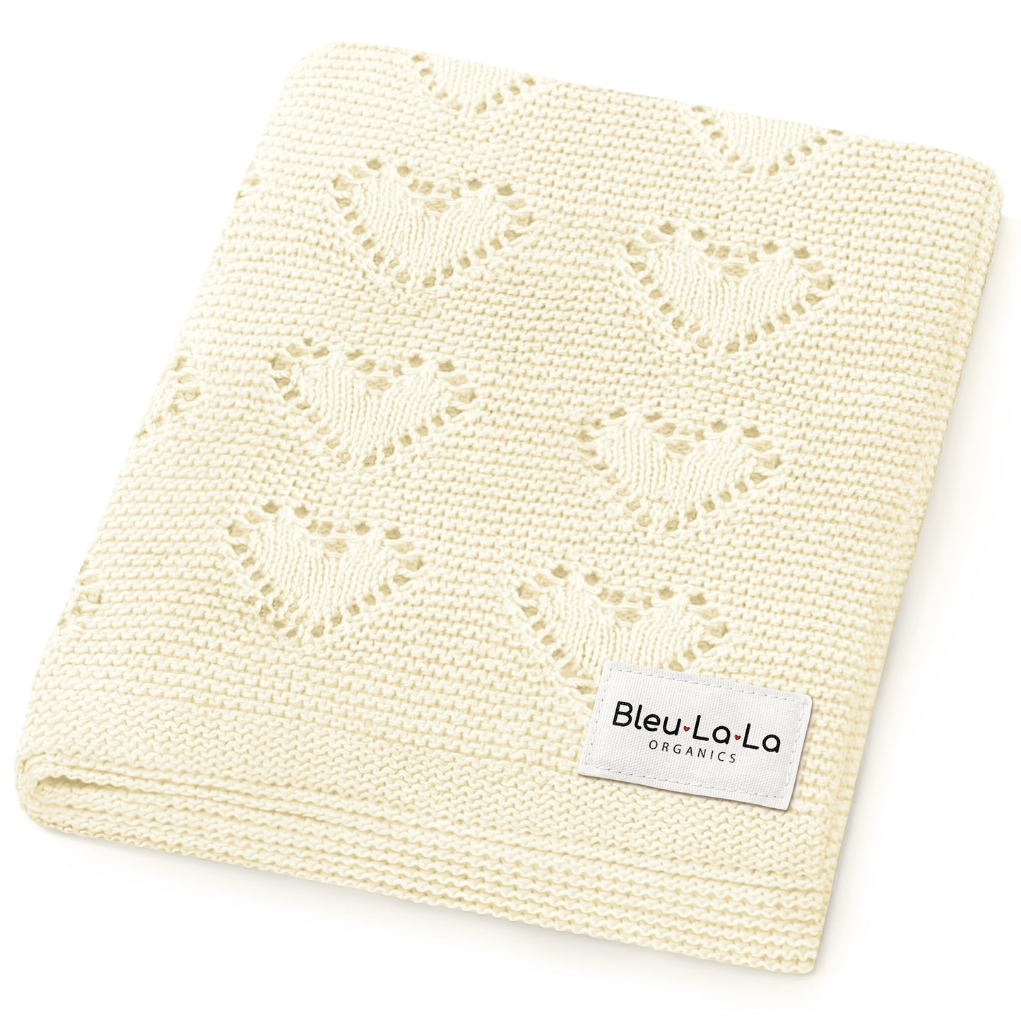 100% Cotton Luxury Knit Heart Swaddle Baby Blanket