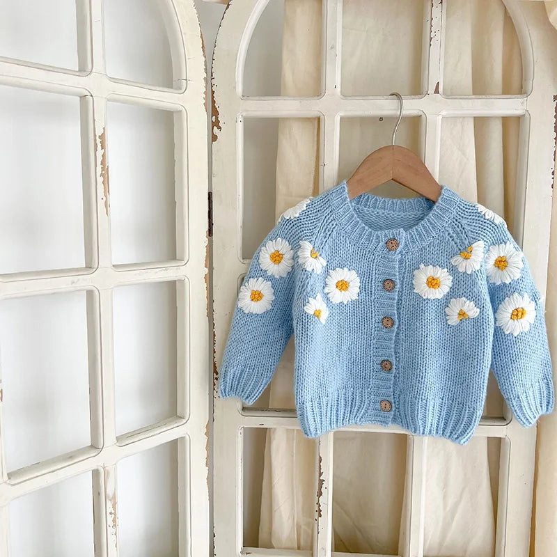 Daisy Embroidered Knit Cardigan