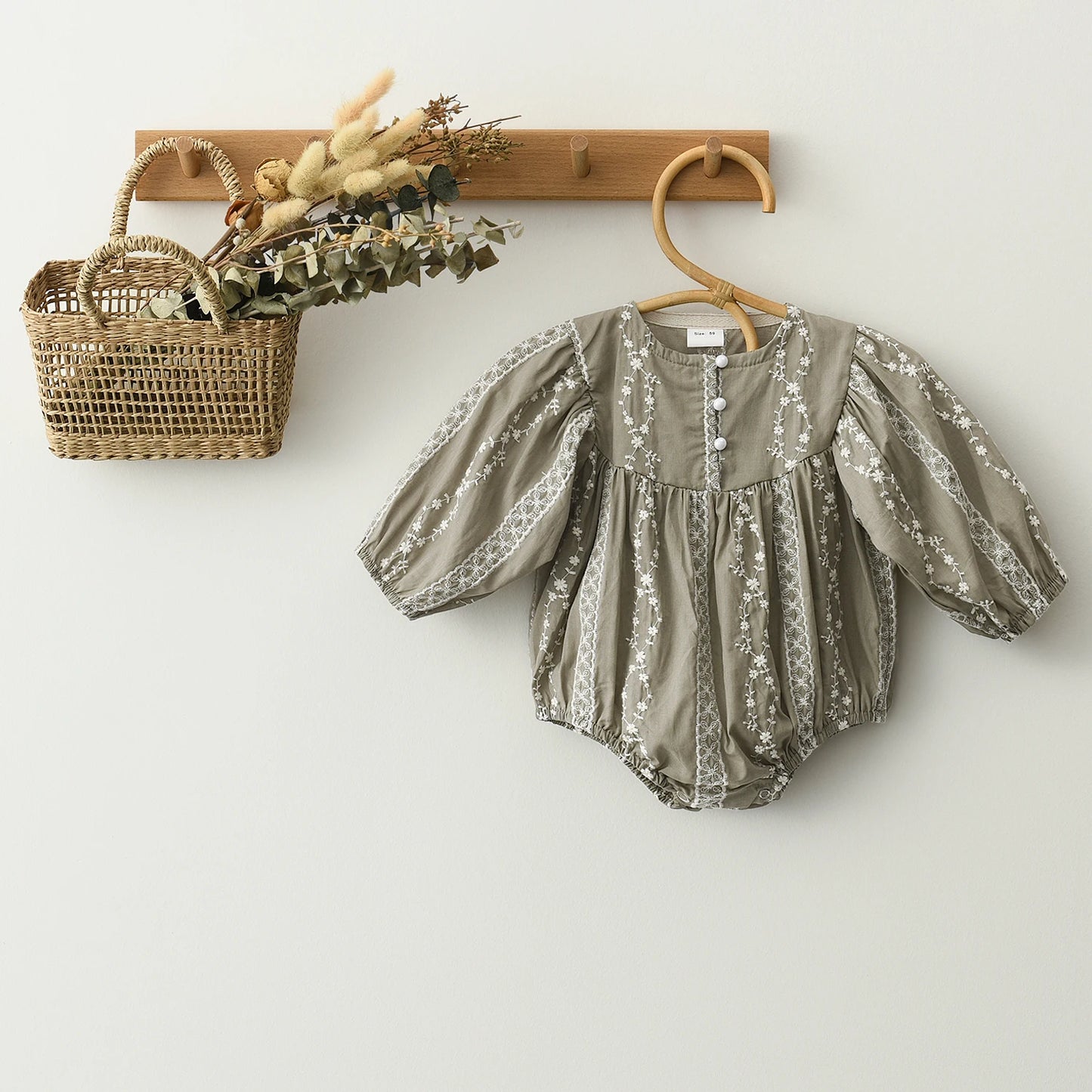 Floral Embroidered Baby Romper
