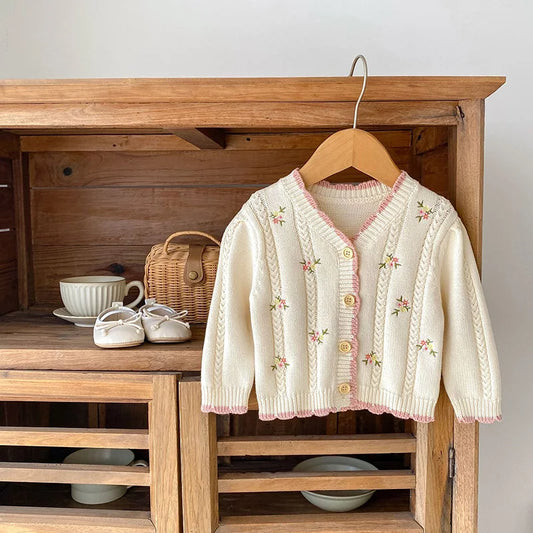 Vintage Rose Knit Cardigan
